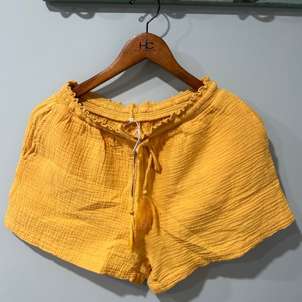 NWT Revolve Hello Nite Golden Rod Drawstring Waffle Shorts Small
